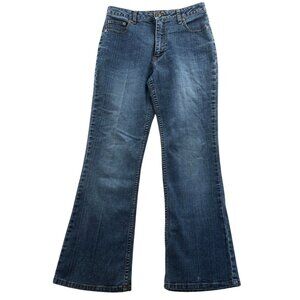 Arizona Womens Jeans Size 16 Regular Stretch Flare Leg Blue Denim Classic Casual
